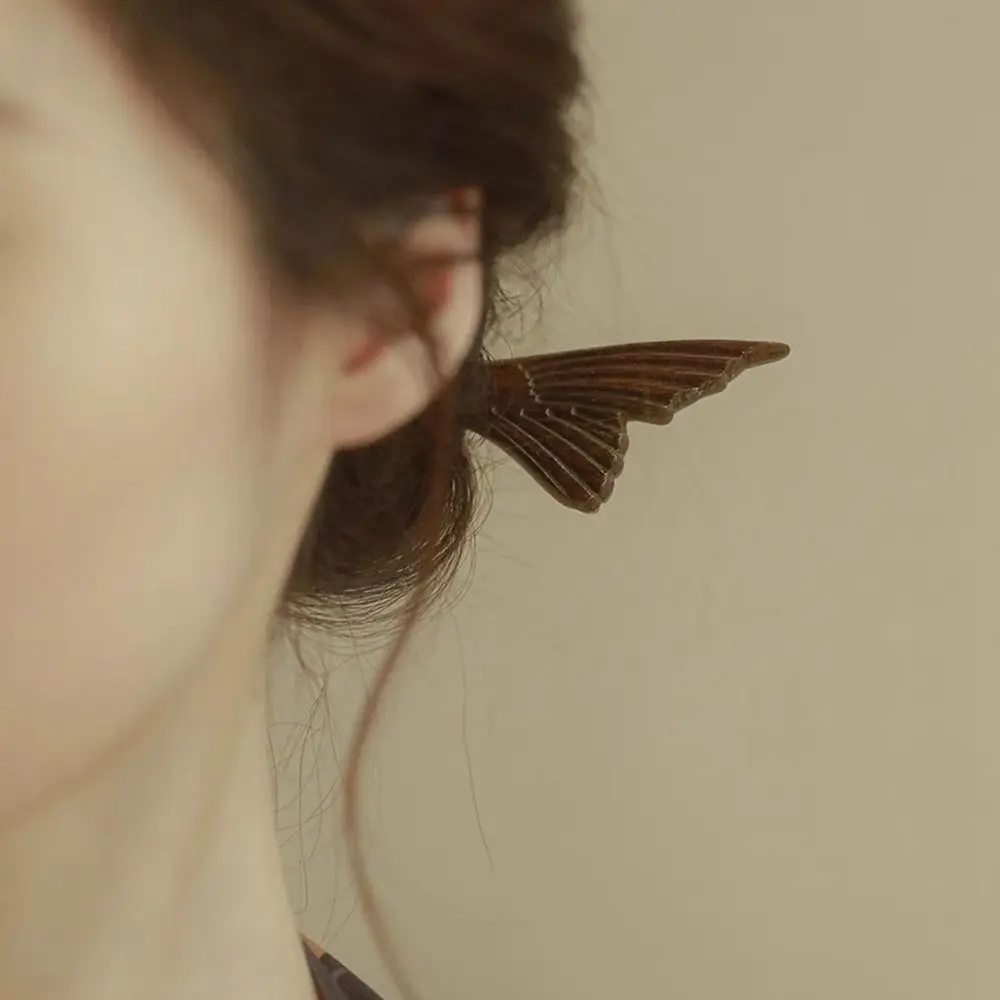 나무 나무 머리 스틱 고양이 나비 중국 스타일 머리핀 머리 젓가락 긴 머리에 대한 머리 스틱 Hanfu Headwear Cheongsam
