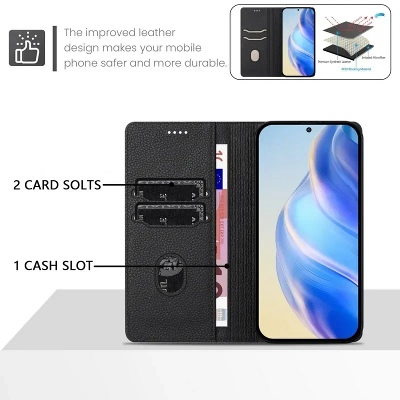 Luxury Smart Magnetic Leather Flip Wallet Case