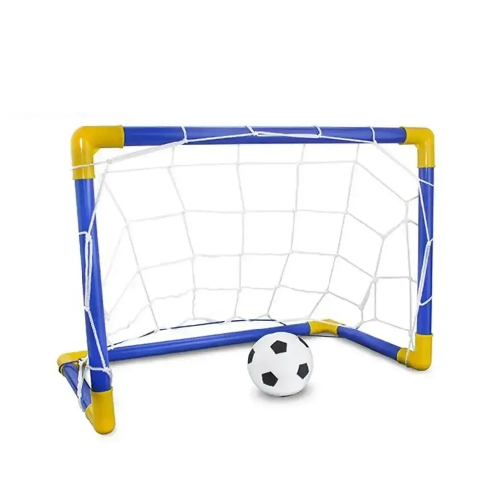 Removable Net Soccer Goal Post Net Set Foldable High-Strength Frame Kids Soccer Goal with Inflatable Pump with Soccer Ball