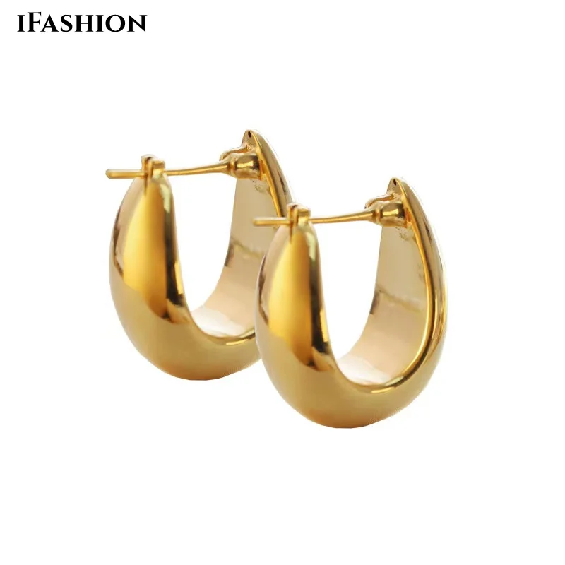 Orecchini Pendenti Con Importazione 18K Gioielli In Oro Giallo Massiccio (Au750) Orecchini Firmati Da Donna Geometria Irregolare Retrò In Oro 18 Carat