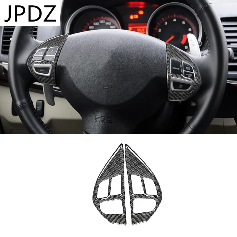 

Carbon Fiber Steering Wheel Button Sticker Cover Trim Frame Decoration For Mitsubishi Lancer 2008 2009 2010-2013 car accessories