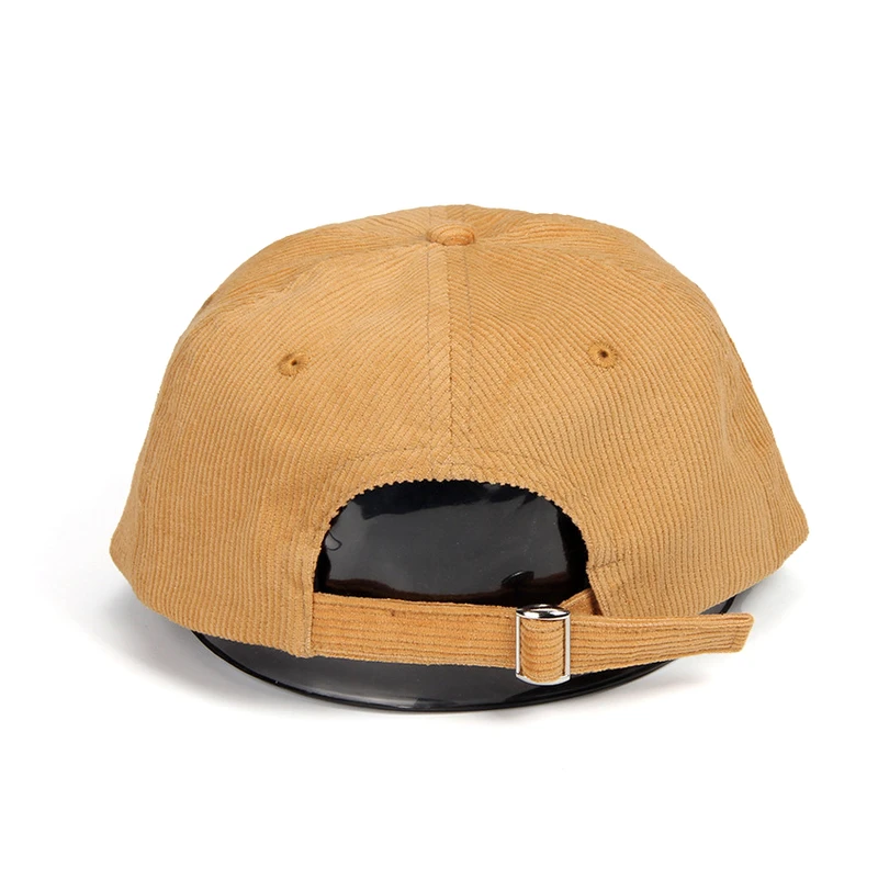 Big Size Corduroy 6 Panel Cap for Men Cotton Mid-Profile Hip-Hop Cap Unstructured Flat Visor Comfortable Breathable Snapback Hat 5