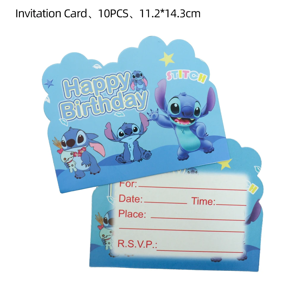 Disney-Carte d'invitation à thème CAN o & Stitch, mini carte de