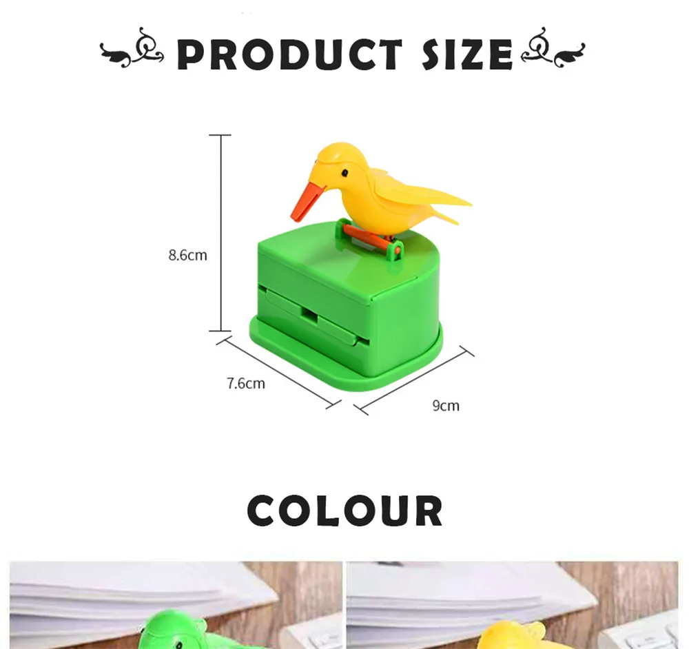 Description Picture 2 of itemCreative Bird Toothpick Box Smart Home Product Desktop Decoration Automatic Press Type Kitchen Bar Supplies Toothpick Dispenser
