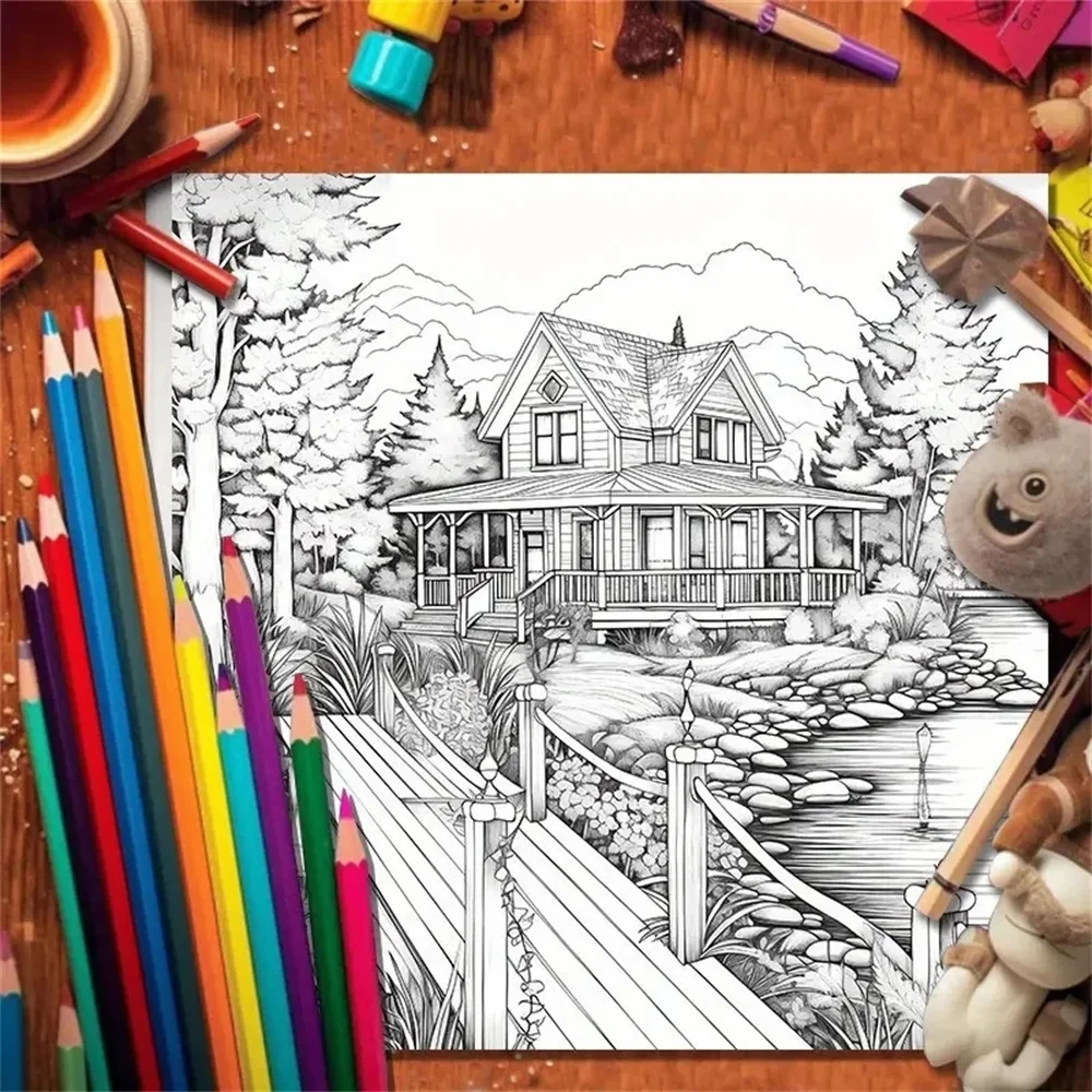 1pc Art Coloring Book 22 Page Coloring Books Gift For Birthday Party Relieve Stress Kill Time Graffiti Painting Drawing Art Book 6