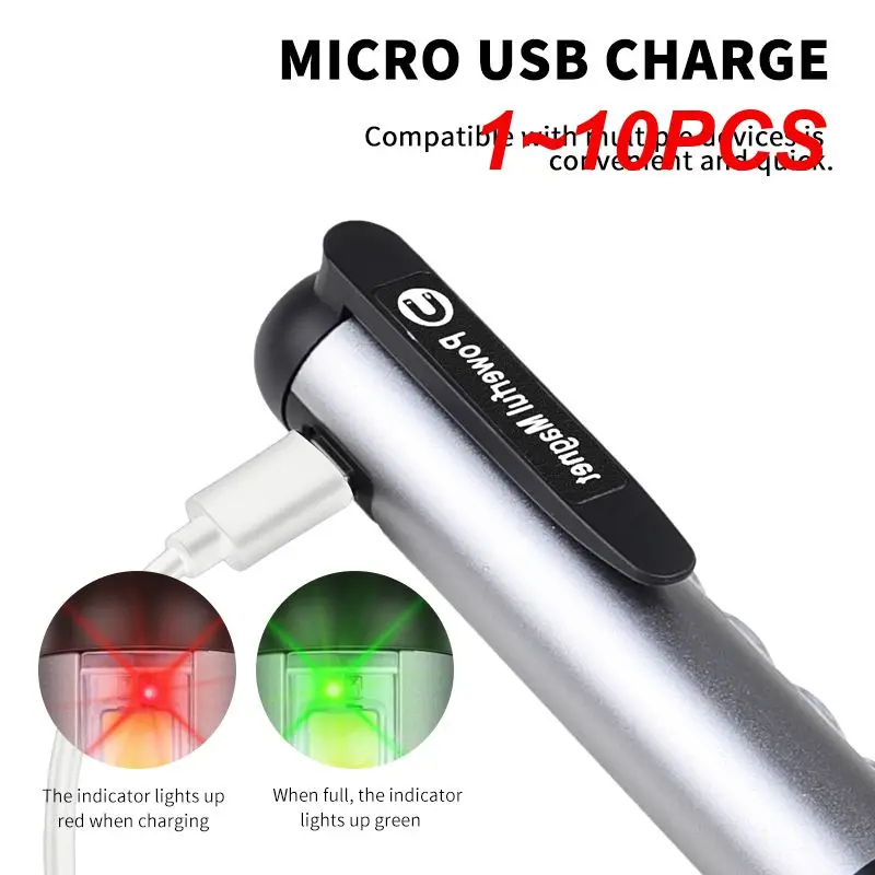 

1 ~ 10 шт. Мини светодиодный фонарик XPE + COB лампы бусины ультра яркий с зажимом Магнитная работа светильник водонепроницаемый USB Перезаряжаемый