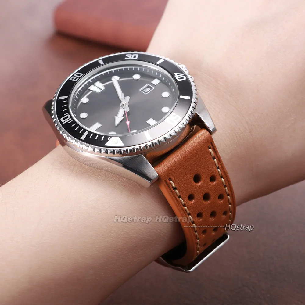 Breathable Leather Watch Strap - Universal Business Wrist Band Accessory