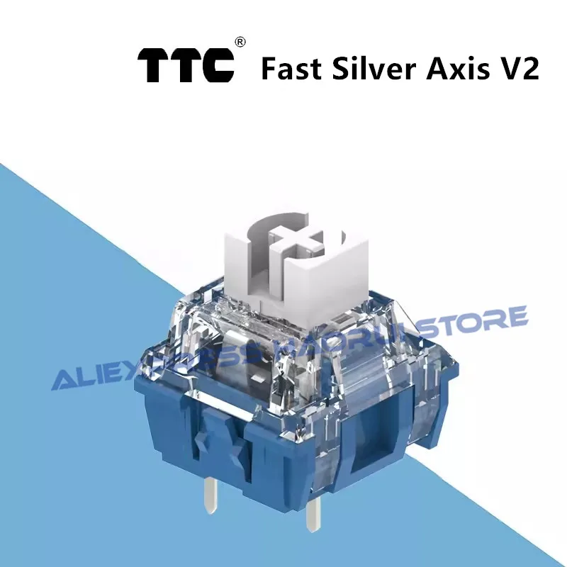 

TTC Fast Silver Axis V2 Mechanical Keyboard Switch Linear 45gf 3 Pin RGB SMD Hot Swap DIY Custom Switches Speed Axis Wholesale