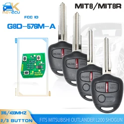 KEYECU 315MHz / 433MHz ID46/ 4D61 Remote Key Fob 2B/3B for Mitsubishi L200 Shogun Pajero Montero Triton Outlander