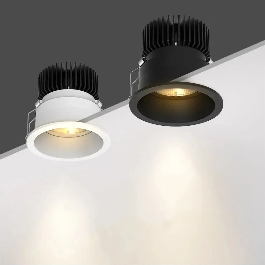LED 눈부심 방지 스포트라이트, 거실 침실 배경 벽 세척 조명, COB 조명, 메인 라이트 없음, 7W9W12W15W, 임베디드 홈
