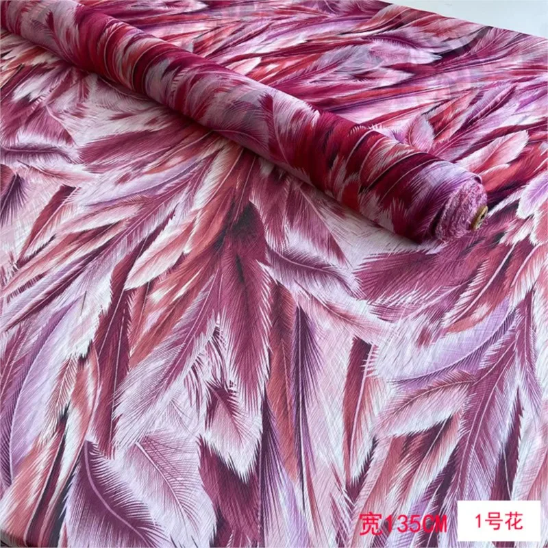 Summer printed silk pirouette cloth wide sun-protective clothing scarf dress skirt fabric