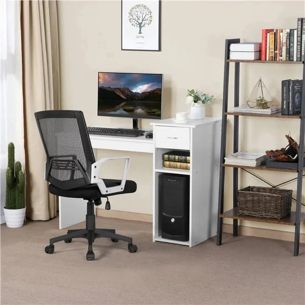 

Study Desk White Home Office Workstation Computer Desk With Drawer and Storage Furniture Room Desks Table Pliante Reading Gaming