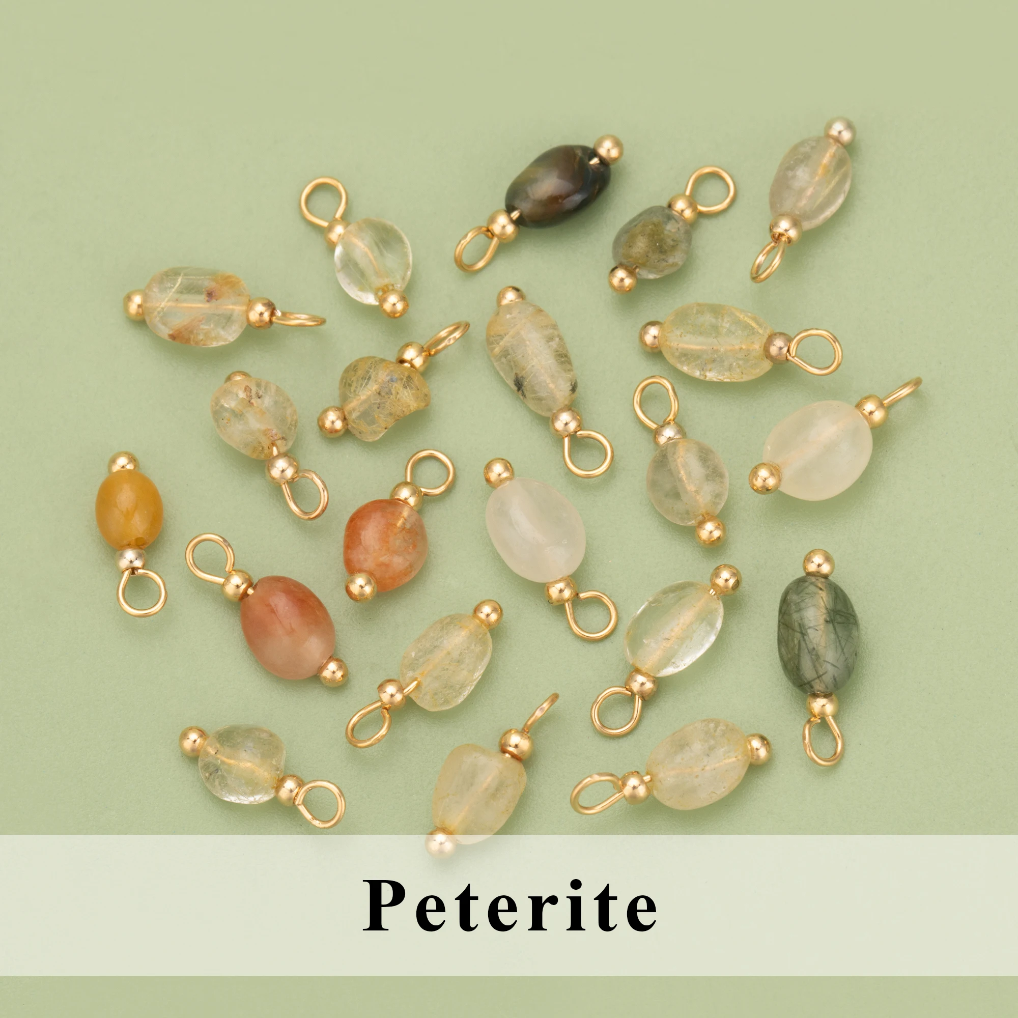 Gold Plated Stone Charms 6