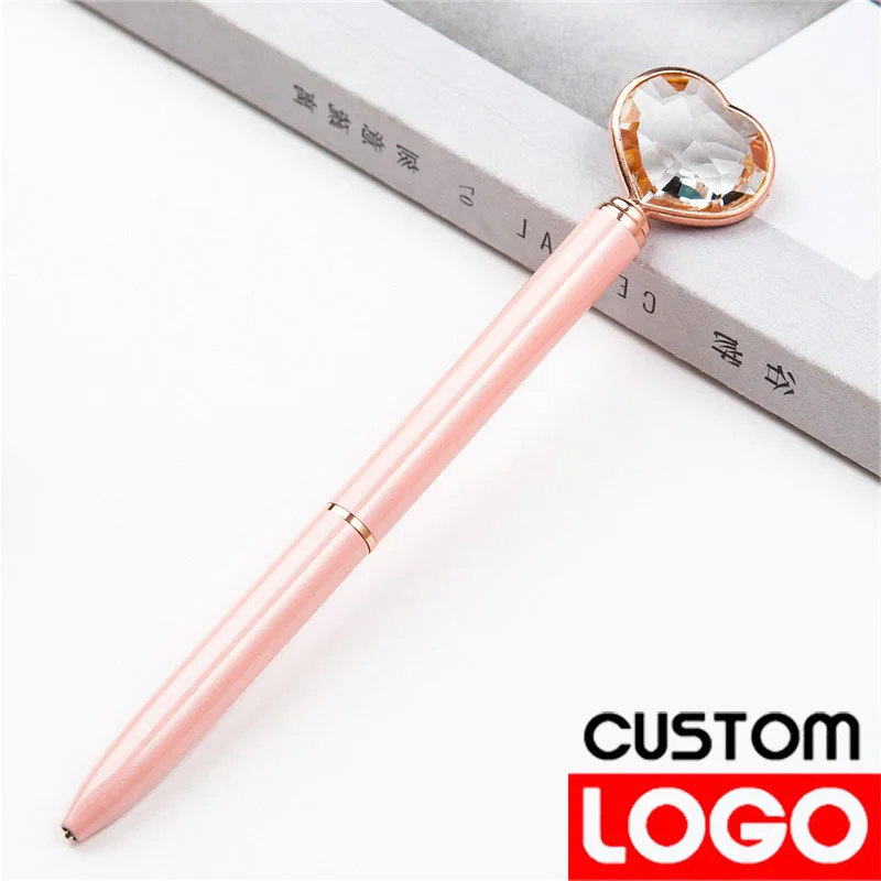 Custom Logo Metal Love Diamond Pen Hotel Promotional Gift Pen Ballpoint Pen Crystal Pen Ballpoint Pen Luxury Customized Logo Pen