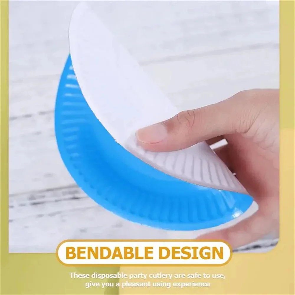 Party Tableware Disposable Food Trays 10pcs Disposable Paper Plates 7 Inch Dessert Plate