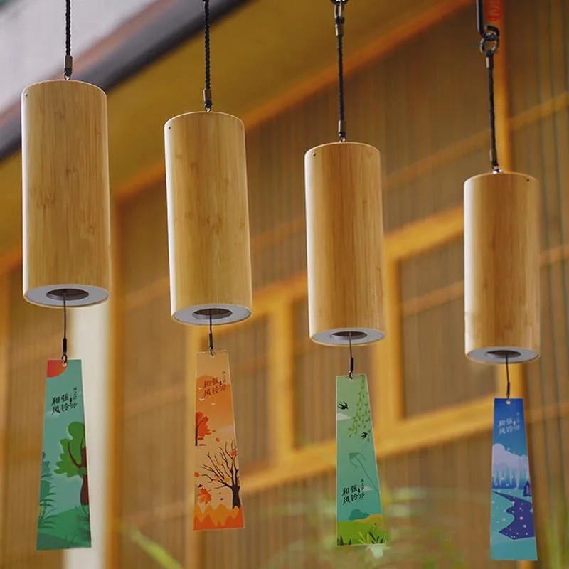 Hluru Windbell Bamboo Wind Chime 8 Tone Rods Windchimes Zen Meditation Craft Home Garden Patio Hanging Ornaments C G Am Dm Chord outdoor wind chimes,wind bell pendant