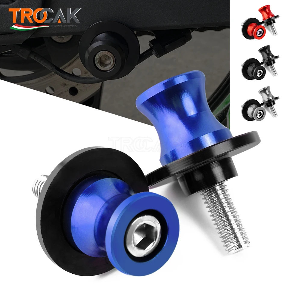 MTKRACING 8MM CNC Aluminum Motorcycle Swingarm Sliders Spools Paddock Stand Bobbins Swing Arm For Kawasaki