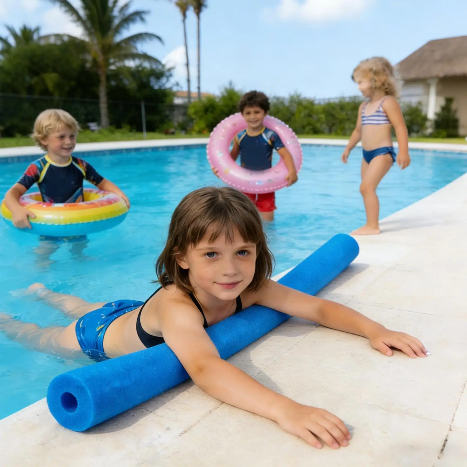 Große Hohle Schaumstoff-Schwimmnudeln Bunte Weiche Schwimmhilfen Wasserdichte Trainingshilfe für Schwimmpartys Outdoor-Wassersport – Detail 1
