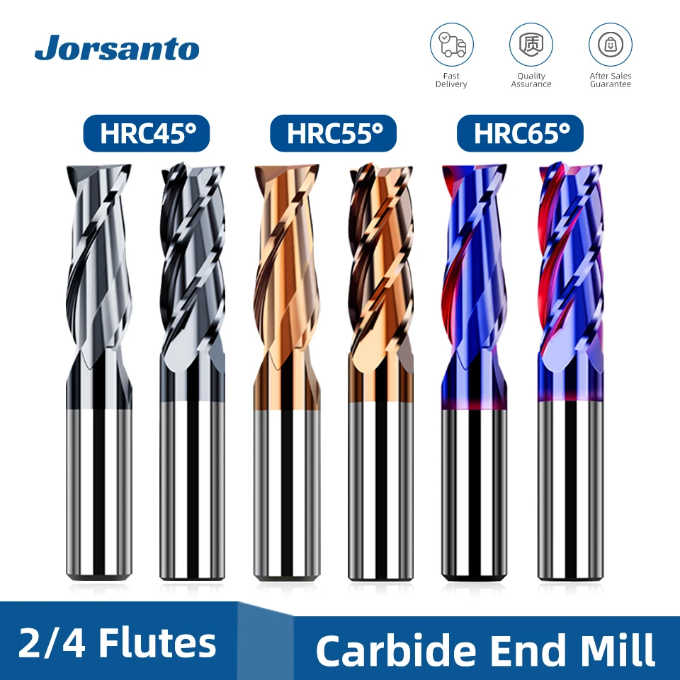 Tooleye Carbide End Mills Cutting Tool CNC Maching Alloy Coating Flat Metal Cutter 2/4 Flutes Tungsten Steel Milling Cutter