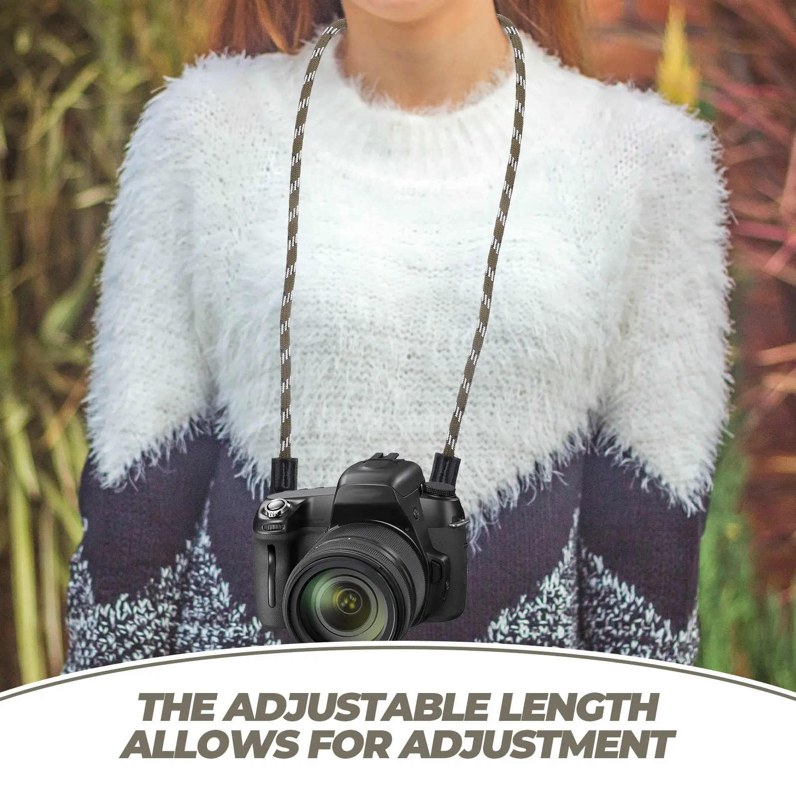 헤비웨이트 지원 카메라 목 스트랩, 길이 조절 가능, 편안한 착용감, DSLR 카메라 스트랩 (남녀공용, 전문 사진 촬영용)