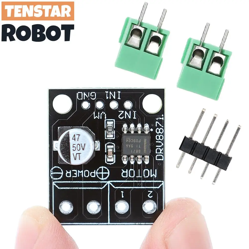 TENSTAR DRV8871 H-Bridge Brushed DC Motor Driver Breakout Board PWM Control 3.6A Max Internal Current Sense 6.5V To 45V 2pcs