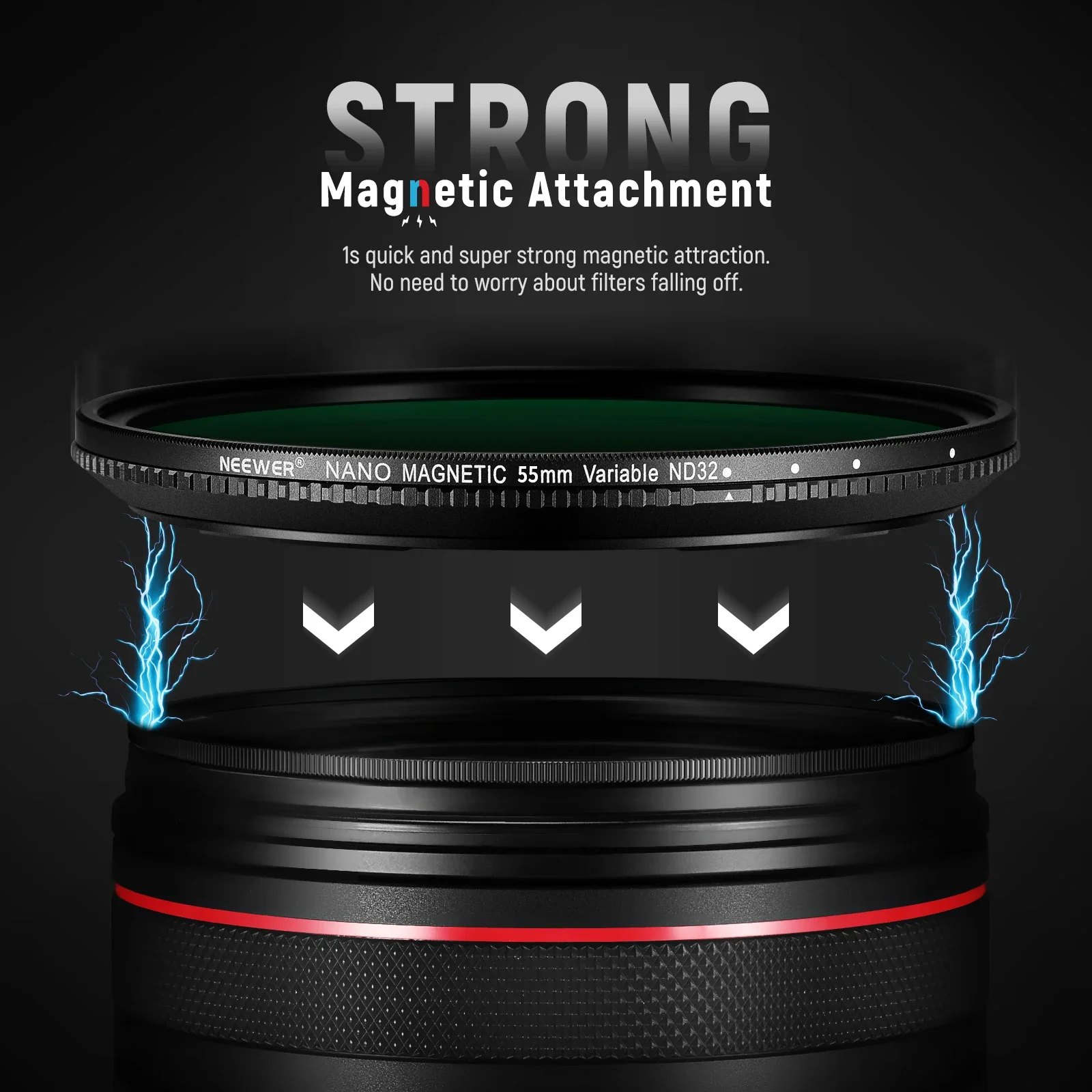 Magnetic Variable ND Filter ND2-32 with Magnetic Adapter Ring HD Adjustable Neut