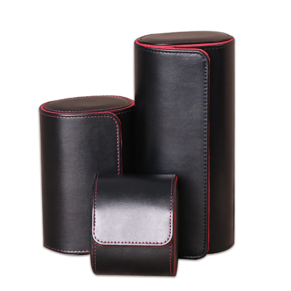 Premium PU Leather Soft Fabric Pouch 3/2/1 Slots Portable Travel Universal Watch Storage Box Organizer_voghion.com