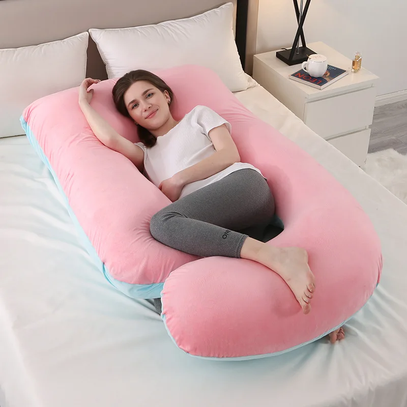 Pregnant Women Pillow Full Surround Sleeping Pillows U/J Type Body Support For Back Belly Hip Leg Relax Cushions Soft Cushions