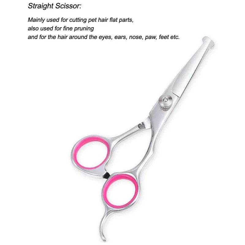 Pet Grooming Scissors Set Safety Round Tip Cat Dog Hair Cutting Tool Kit Cat Hair Care dog grooming scissors dog grooming scissors kit