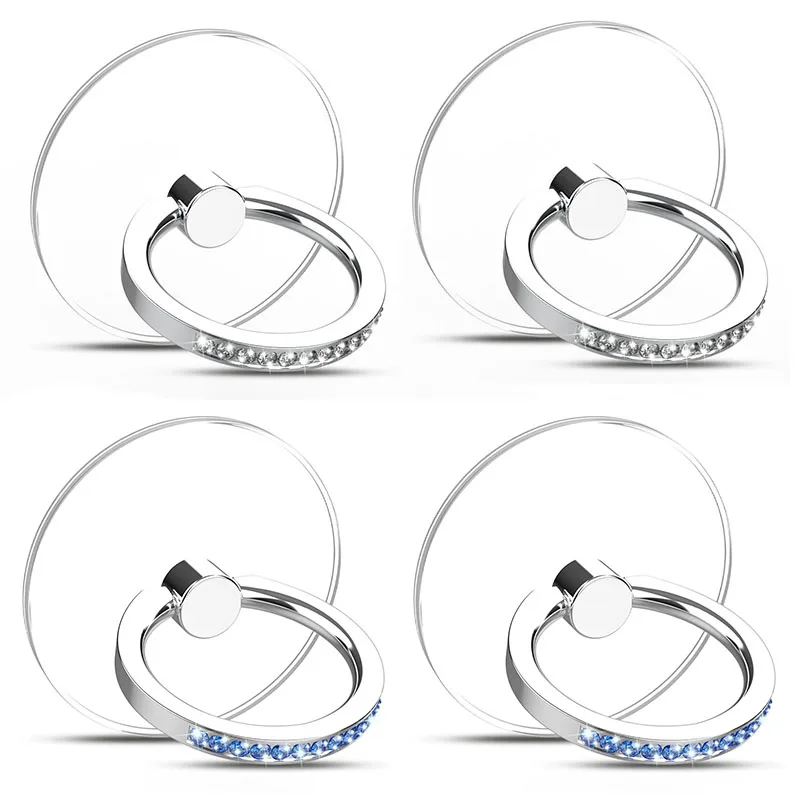 Điện Thoại Giá Đỡ Chiếc Nhẫn Đứng Kim Cương Trong Suốt Kẹp Ngón Clear 360 ° Độ Chân Đế Tương Thích iPhone flexible phone holder Holders & Stands