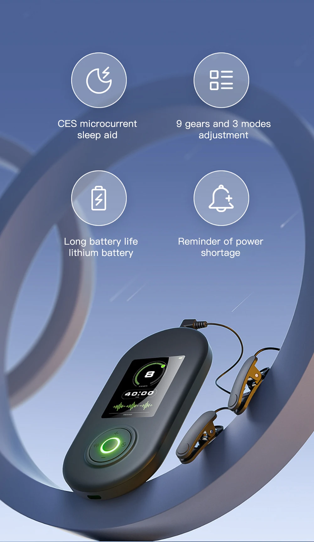 Dispositivo de ayuda para dormir Terapia de estimulación Ansiedad Depresión Instrumento para dormir rápido Terapia para dormir Insomnio Microcorriente