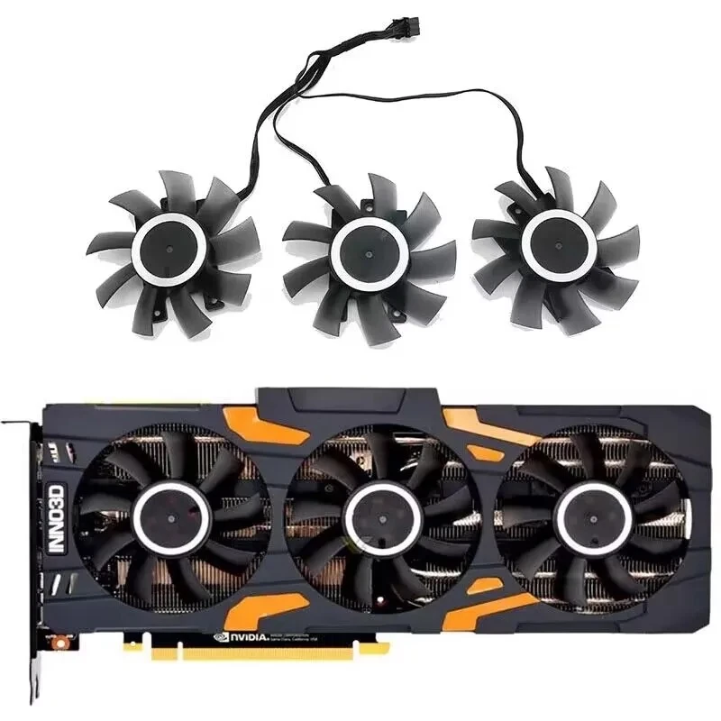 CF-12815S RTX 2080 Gaming OC GPU Fan，For INNO3D RTX 2080TI、RTX 2080Super、RTX 2080、RTX 2070 Gaming OC Video card cooling fan cf1015h12d cooler fan for sapphire radeon rx 470 480 580 570 nitro mining edition rx580 rx480 gaming video card cooling fan