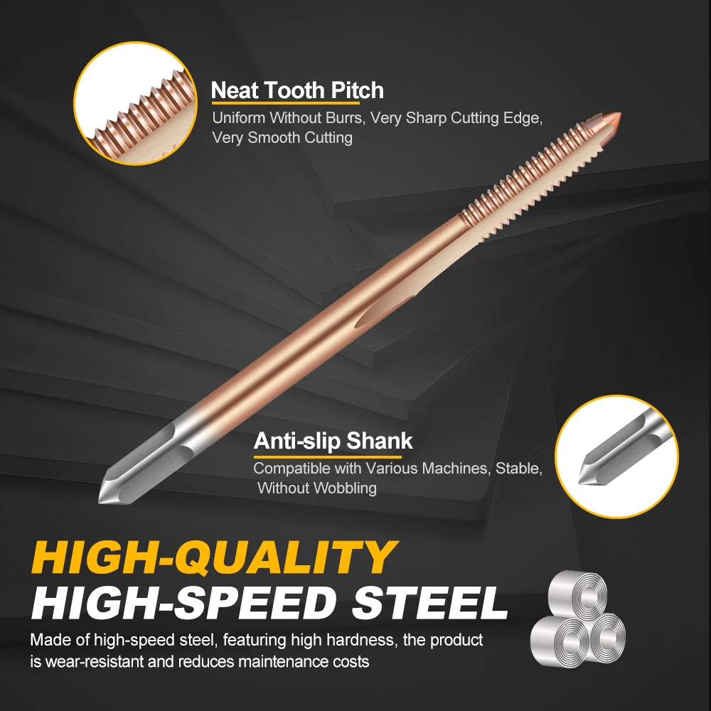 CMCP 1개 나사탭 HSS 기계 플러그 탭 미터법 나사탭 드릴 나사 도구 M1 M1.2 M1.4 M1.6 M1.7 M1.8 M2 수공구