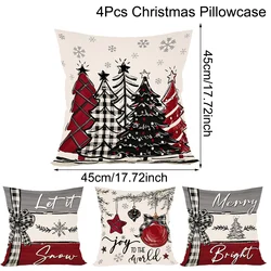 Festive Christmas Decorative Pillow Cover - Holiday Accent Cushion (04)