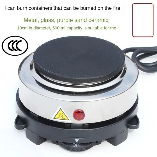 Electric Mini Coffee Heater Milk Tea Mocha Heating Stove Hot Plate Multifunctional Cooking Pot Oven Small Furnace Cooker EU