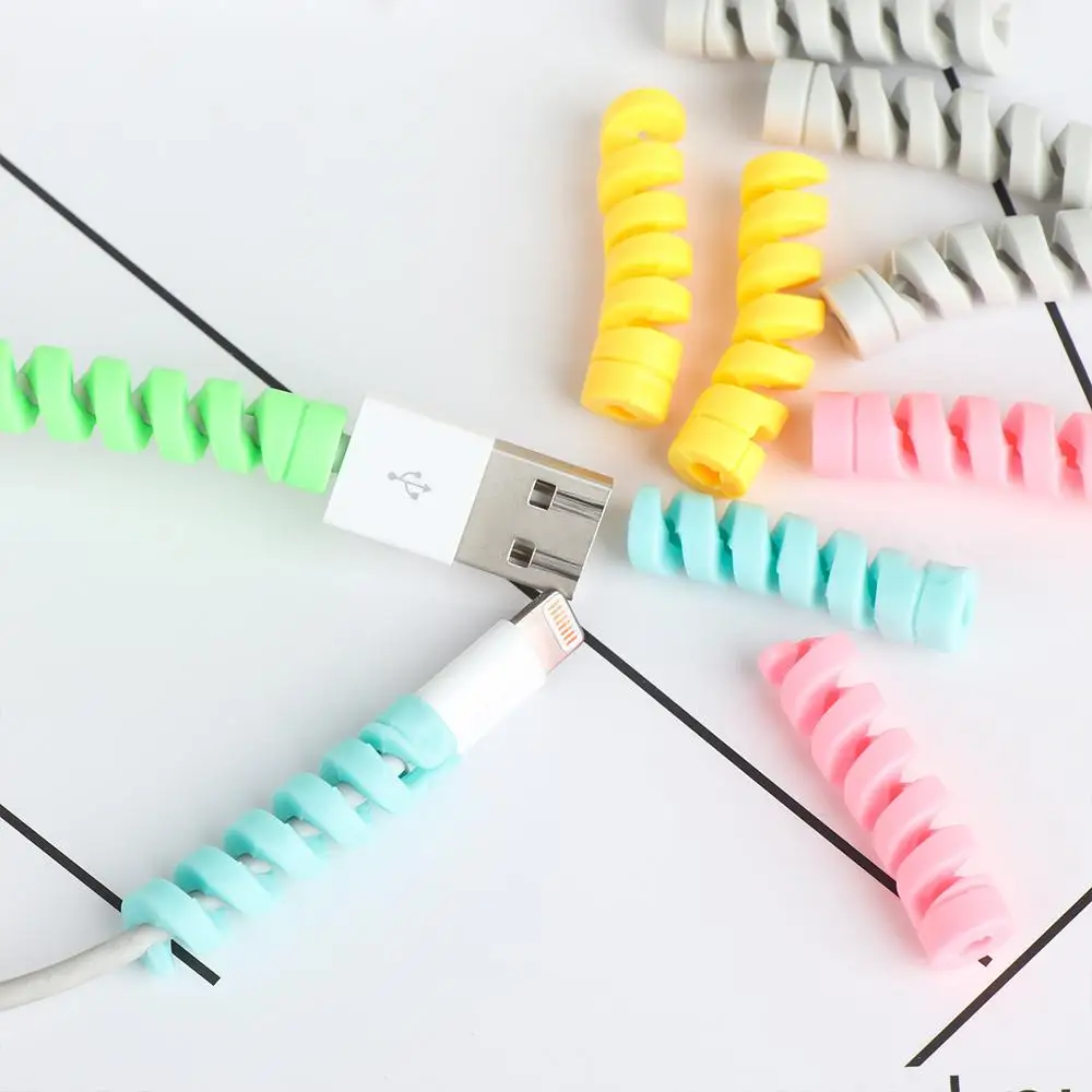 Papeleria Wire Winder Desk Set 10pcs Earphone Cable Organizer Cable Protector