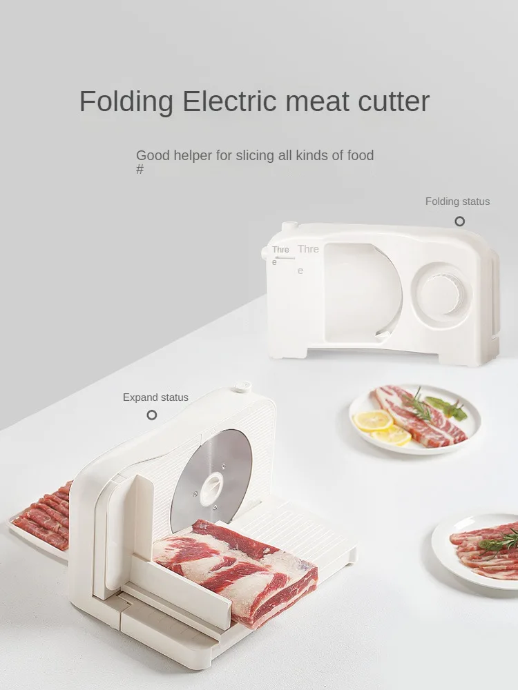 220V Powerful Electric Slicer for Cutting Meat, Ham, Cheese and More Foldable Electric Meat Slicer for Home and Commercial Use 3