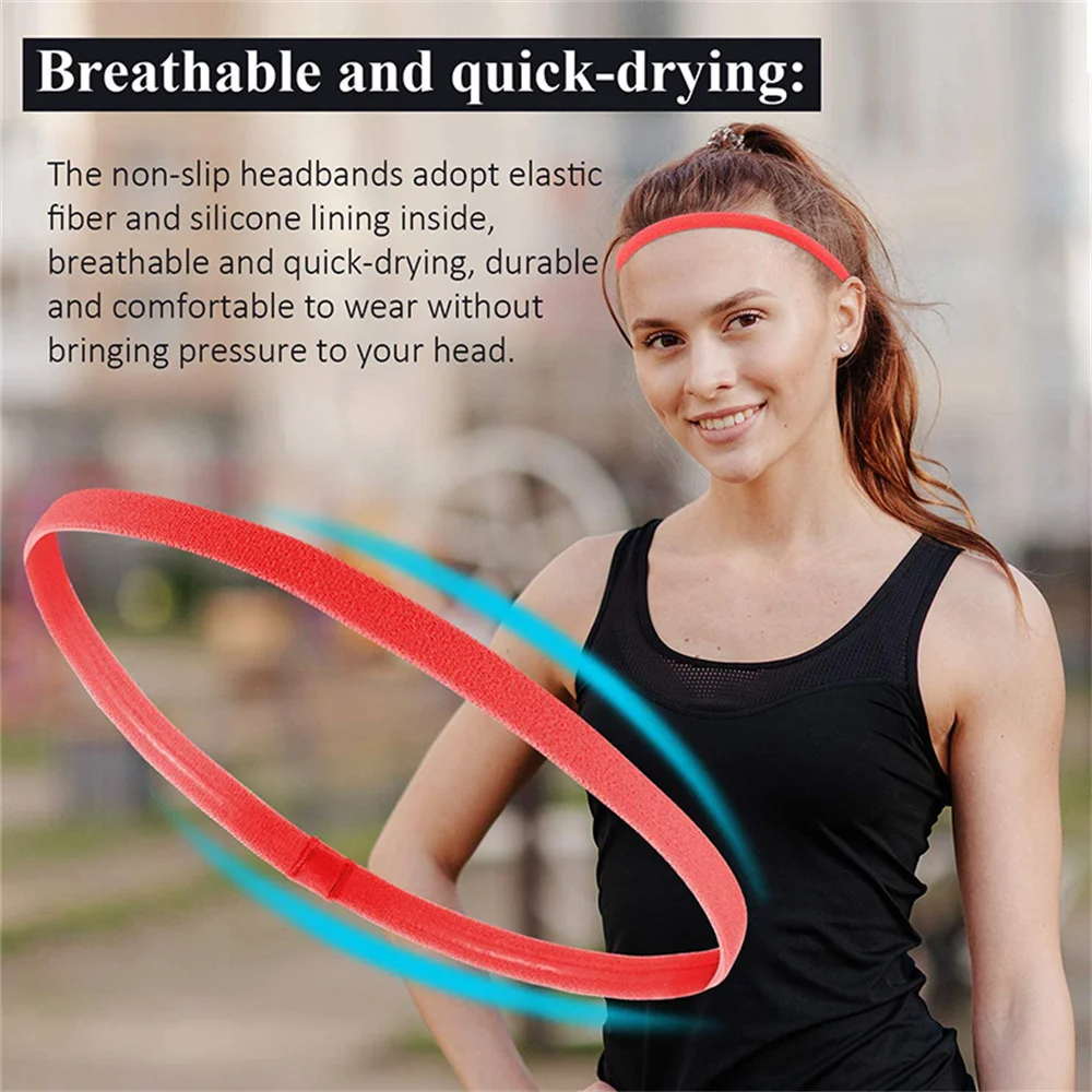 Sports Hair Band Women Men Yoga Headband Girls Sport Anti-Slip Elastic  Sweatband