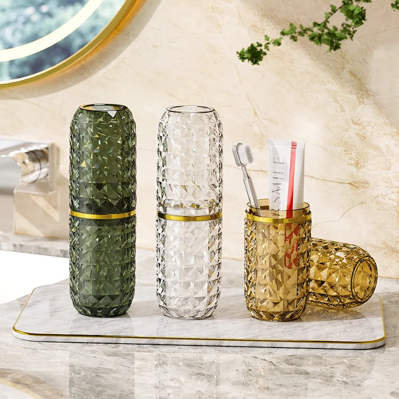 

Travel Wash Cup Household Portable Toothbrush Mouthwash Cup Simple and Light Luxury Student Couple Wash Storage Box Brush Cup