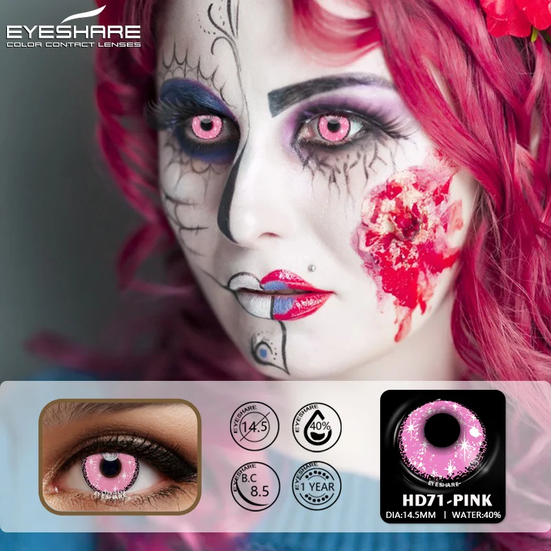 Vibrant Cosplay Colored Contact Lenses - Anime Eye Enhancement, Yearly Wear, 2pcs Pack
