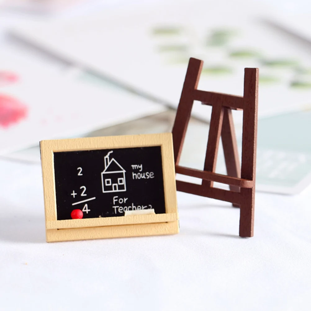 5PCS Small Desk Easels Mini Dollhouse Canvas Painting Holder Wooden Easels Tabletop Display Stand For Photo Chalkboard Signs