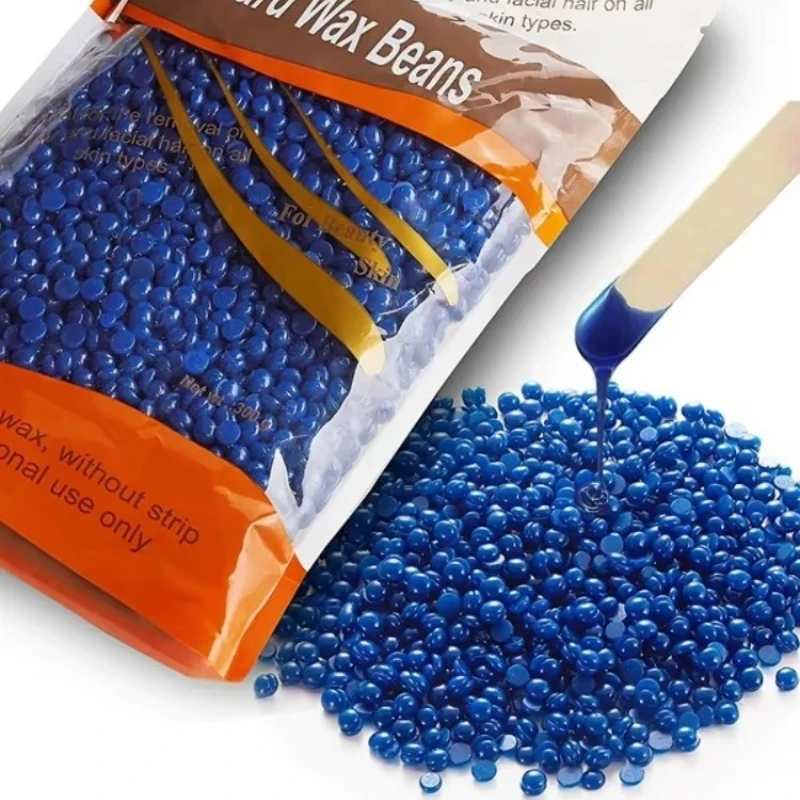 500/50g Hard Wax Beans Solid Hair Remover No Strip Depilatory Hot Film Wax Bead Hair Removal for Full Body Bikini Face Leg