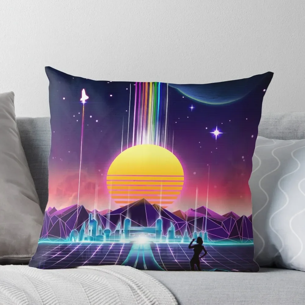 

Neon Sunrise Throw Pillow christmas pillowcases Custom Cushion