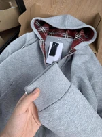 S-XL Cotton 100% Plaid Stripe Hoodie Zipper Cardigan Sweatshirt Autumn Winter New Style Loose Long Sleeve Casual Streetwear Y2k - Image 4