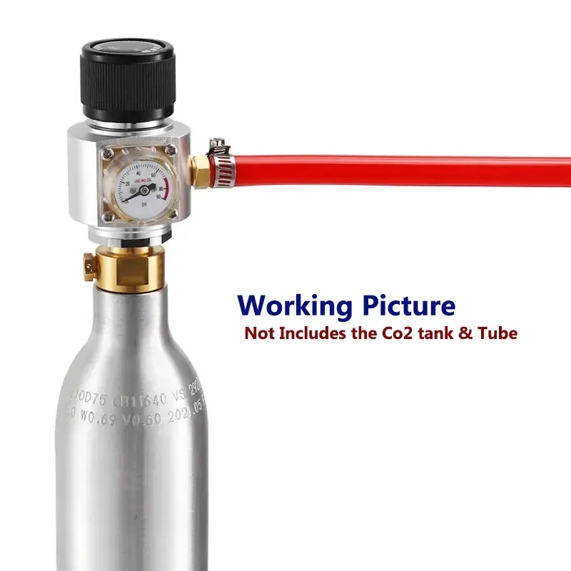 CO2 regulator, 2 in 1 mini CO2 gas regulator TR21.4 Soda pressure gauge 0-90 psi (for Europe