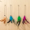 Cat Toy Stick Feather Wand With Bell Mouse Cage Toys Plastic Artificial Colorful Cat Teaser Toy Pet Supplies Random Color
