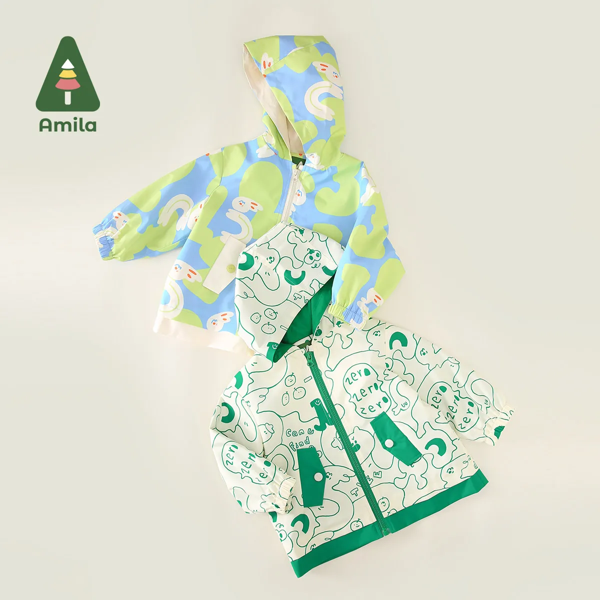Baby Jacket 3-in-1 Waterproof Windproof Printed Coat