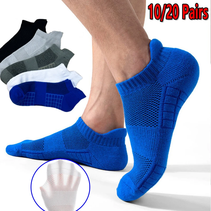 Ankle Socks Men Women - 10 Pairs Breathable Cotton Mesh Running Socks for Summer