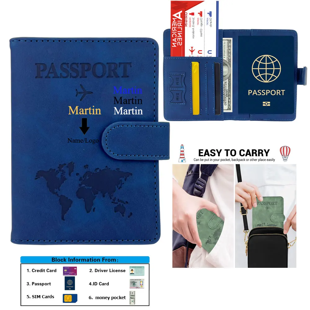 Porta Passaporto Con Blocco RFID | Per Documenti E Carte Di Credito | Verde 14.8x10.5cm | Con Etichetta Bagagli - Foto 7