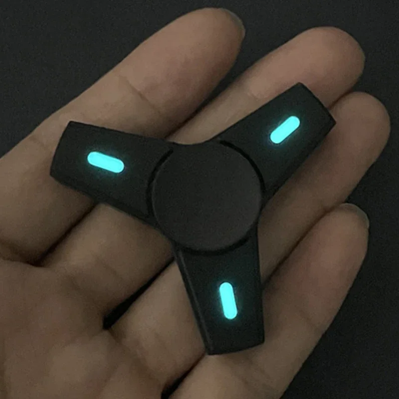 Fidget Spinner Stress Relief Toy Stainless Steel Spinning Top Gyroscope Luminous EDC